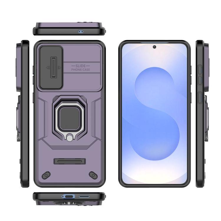 For Samsung Galaxy S25 Edge 5G Sliding Camshield TPU + PC Shockproof Phone Case with Holder