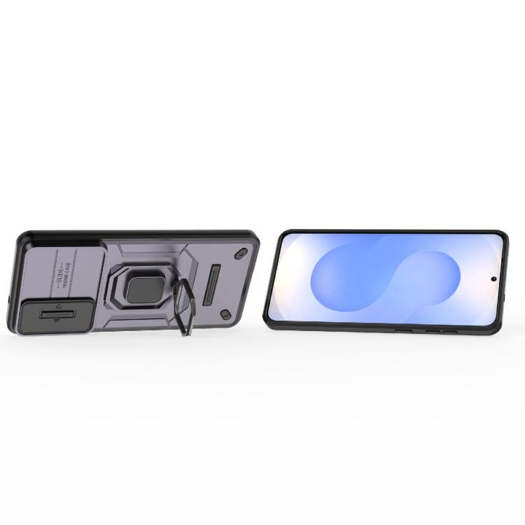 For Samsung Galaxy S25 Edge 5G Sliding Camshield TPU + PC Shockproof Phone Case with Holder