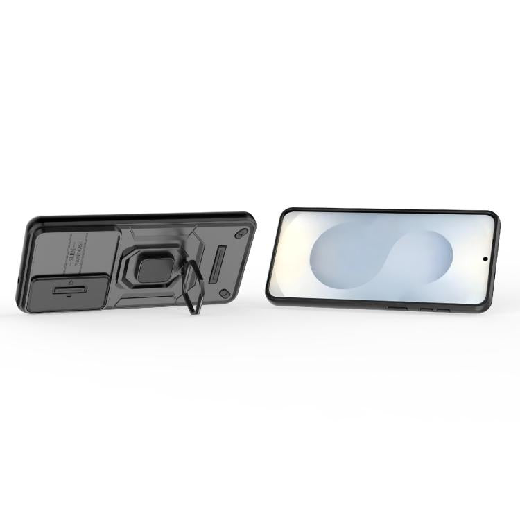For Samsung Galaxy S26+ 5G Sliding Camshield TPU + PC Shockproof Phone Case with Holder