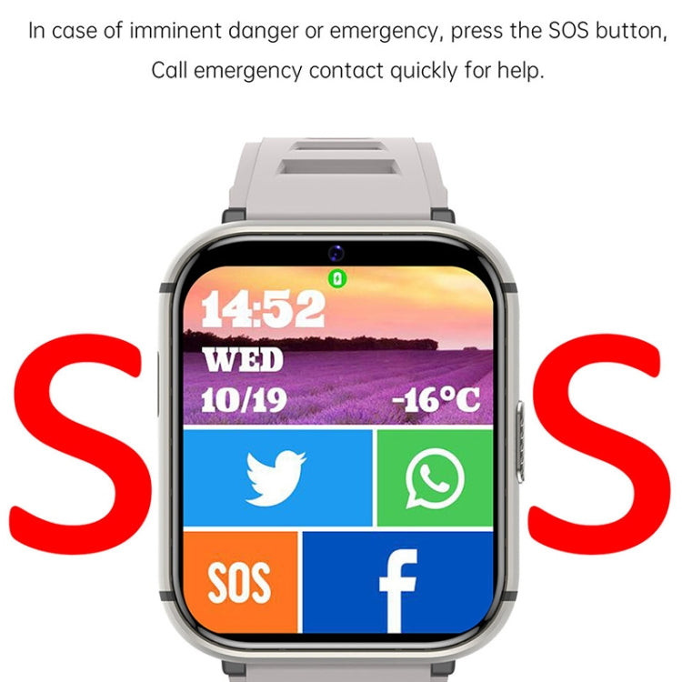 UNIWA DM66 4G Calling Smart Watch, 2GB+16GB, 1.99 inch IPS Screen Android 9.0 Support WiFi GPS