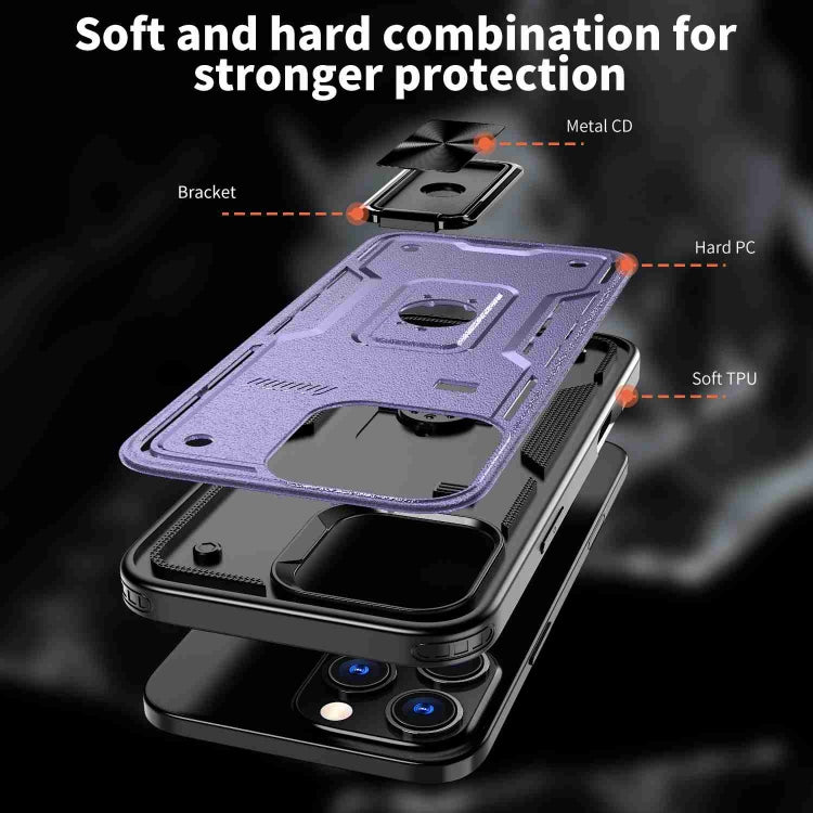For iPhone 13 Ring Holder PC Hybrid TPU Phone Case