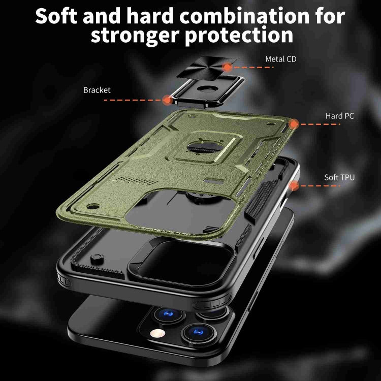 For iPhone 16 Ring Holder PC Hybrid TPU Phone Case