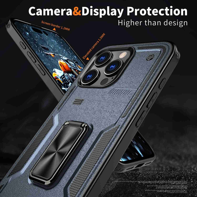For iPhone 16 Ring Holder PC Hybrid TPU Phone Case