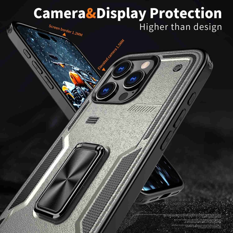 For iPhone 16 Ring Holder PC Hybrid TPU Phone Case