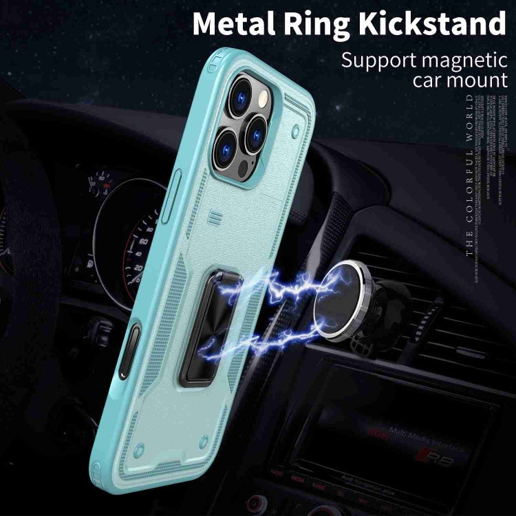 For iPhone 16 Pro Ring Holder PC Hybrid TPU Phone Case