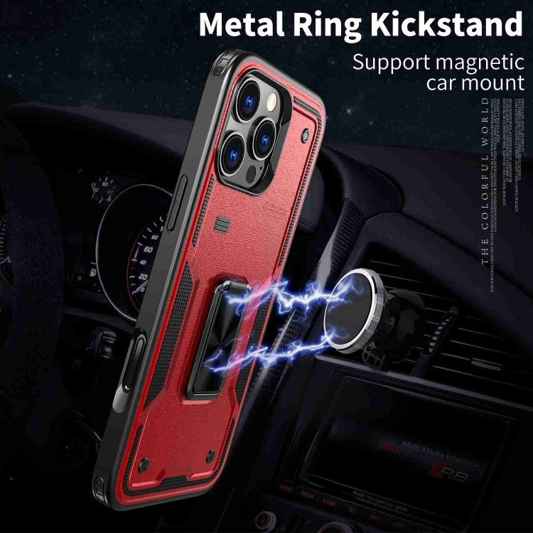 For iPhone 16 Pro Ring Holder PC Hybrid TPU Phone Case