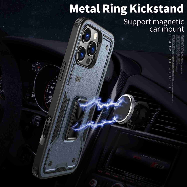 For iPhone 16 Pro Max Ring Holder PC Hybrid TPU Phone Case