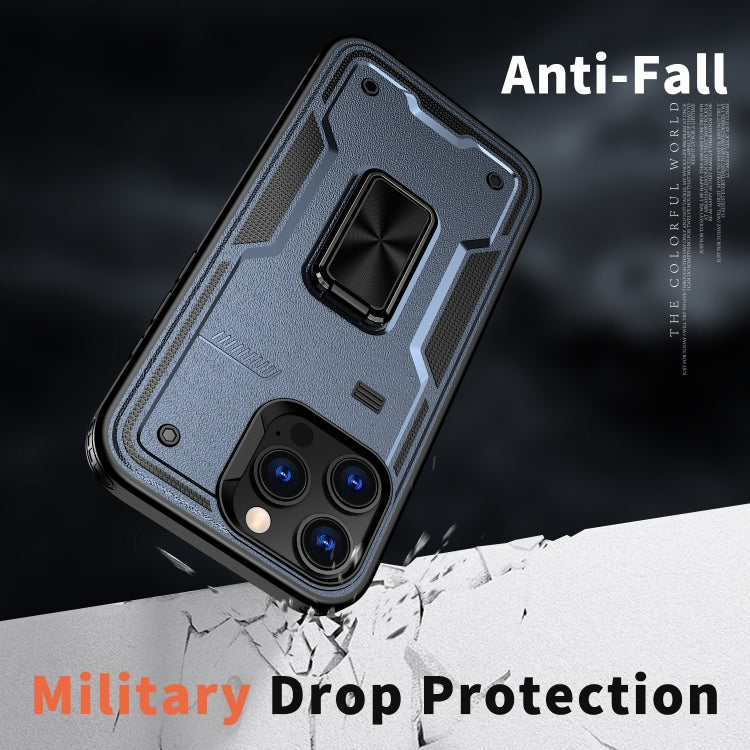 For iPhone 16 Pro Max Ring Holder PC Hybrid TPU Phone Case