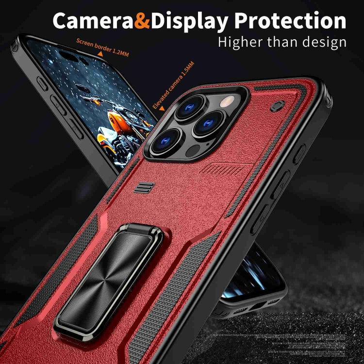 For iPhone 16 Pro Max Ring Holder PC Hybrid TPU Phone Case