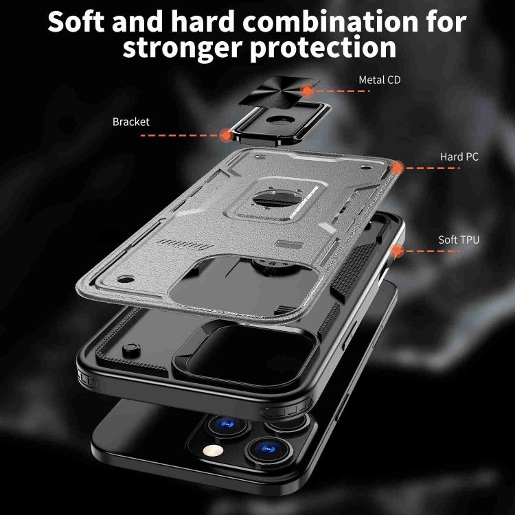 For iPhone 16 Pro Max Ring Holder PC Hybrid TPU Phone Case