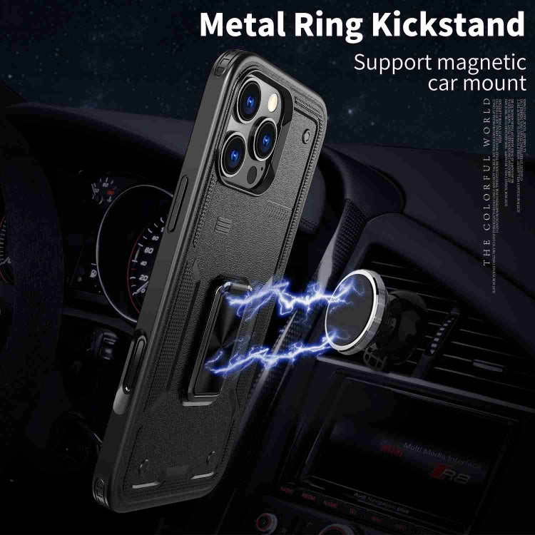 For iPhone 16 Pro Max Ring Holder PC Hybrid TPU Phone Case