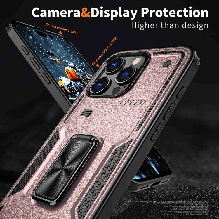 For iPhone 16 Pro Max Ring Holder PC Hybrid TPU Phone Case