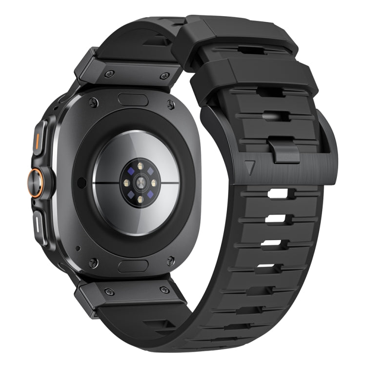 For Samsung Galaxy Watch Ultra 47mm / Ultra 2025 Steel Buckle Fluororubber Watch Band