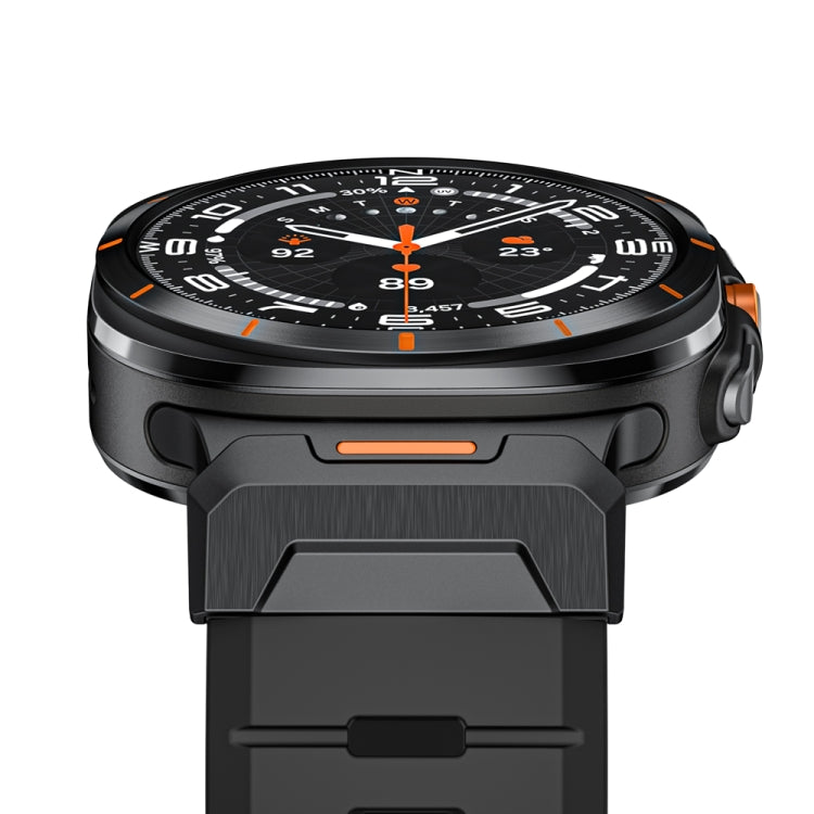 For Samsung Galaxy Watch Ultra 47mm / Ultra 2025 Steel Buckle Fluororubber Watch Band