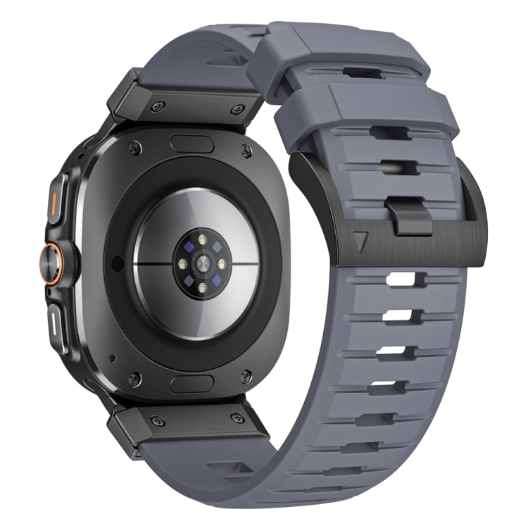 For Samsung Galaxy Watch Ultra 47mm / Ultra 2025 Steel Buckle Fluororubber Watch Band