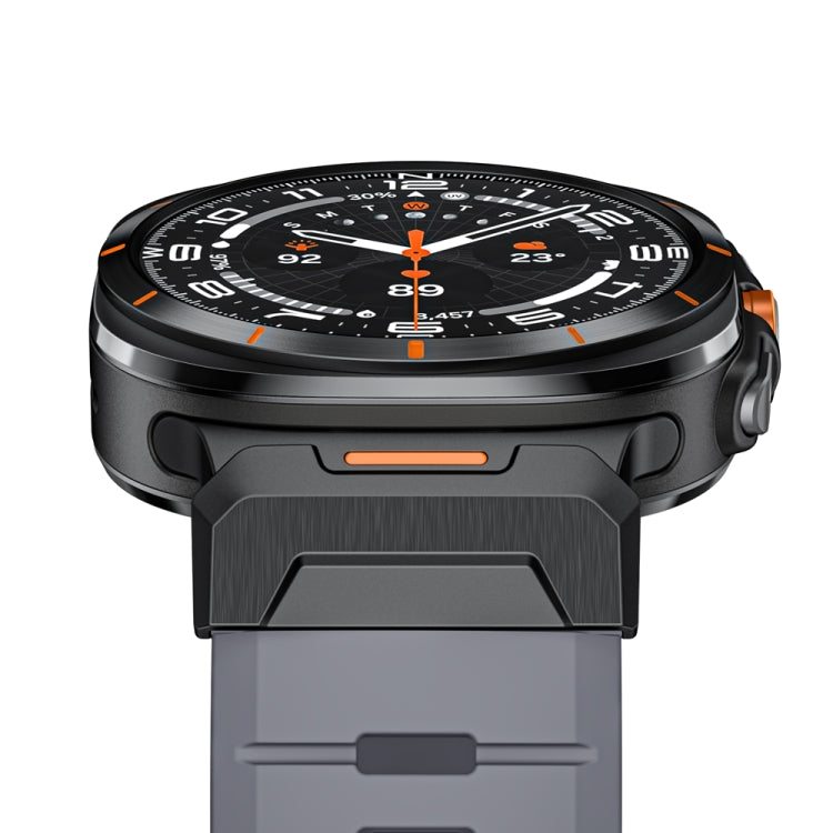 For Samsung Galaxy Watch Ultra 47mm / Ultra 2025 Steel Buckle Fluororubber Watch Band