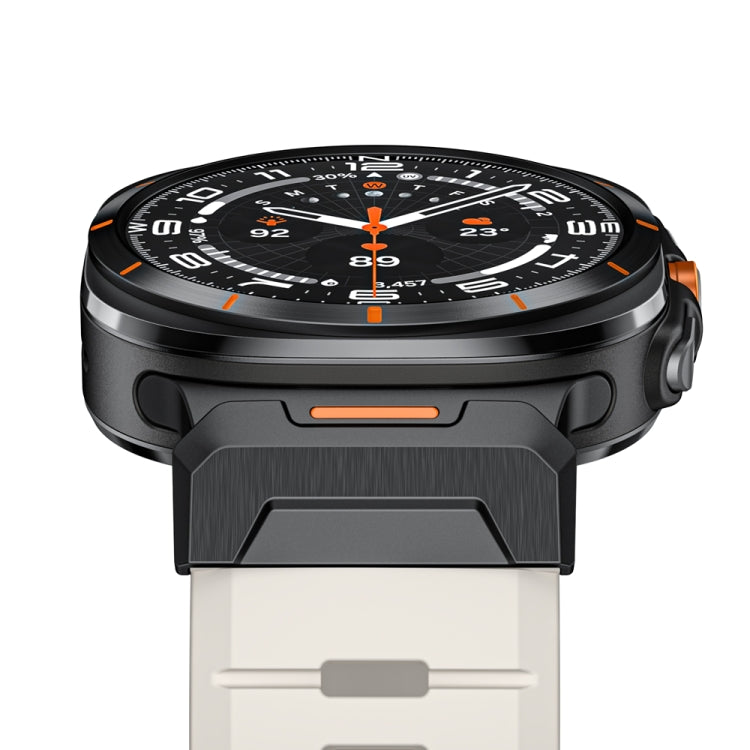 For Samsung Galaxy Watch Ultra 47mm / Ultra 2025 Steel Buckle Fluororubber Watch Band
