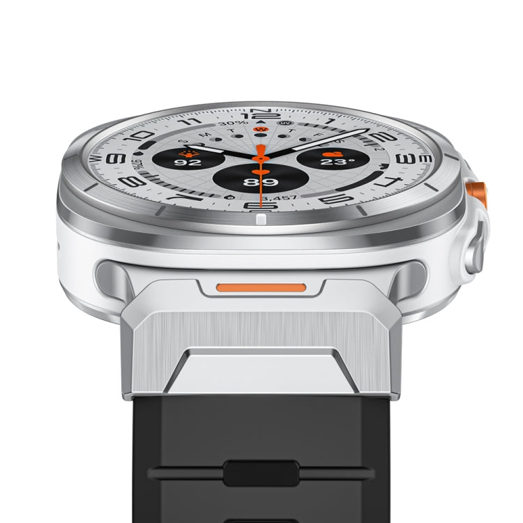For Samsung Galaxy Watch Ultra 47mm / Ultra 2025 Steel Buckle Fluororubber Watch Band