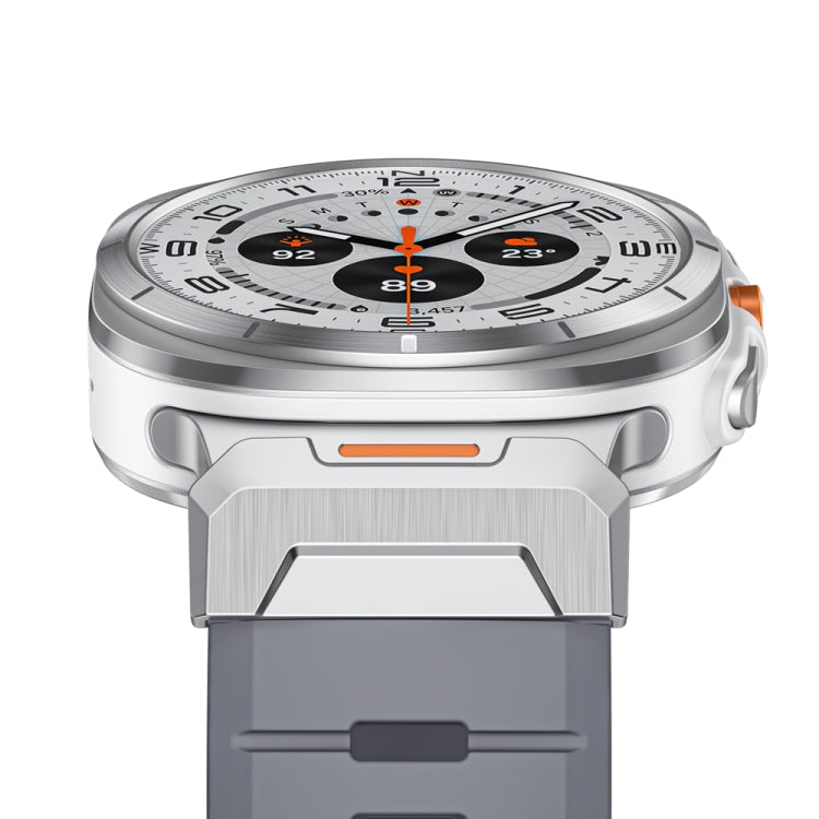 For Samsung Galaxy Watch Ultra 47mm / Ultra 2025 Steel Buckle Fluororubber Watch Band