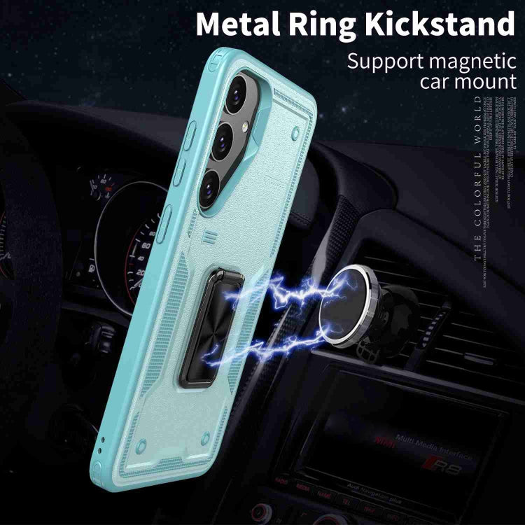 For Samsung Galaxy S21 5G Ring Holder PC Hybrid TPU Phone Case