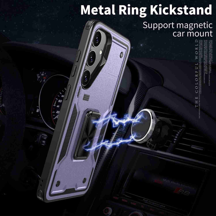 For Samsung Galaxy S21 5G Ring Holder PC Hybrid TPU Phone Case