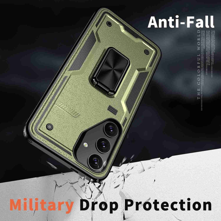 For Samsung Galaxy S22 5G Ring Holder PC Hybrid TPU Phone Case