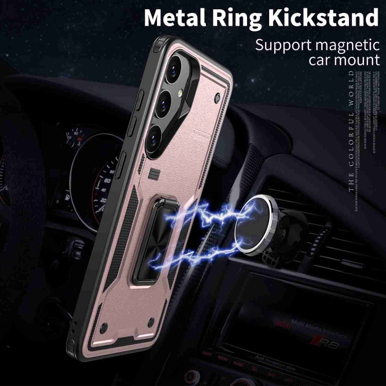 For Samsung Galaxy S22 5G Ring Holder PC Hybrid TPU Phone Case