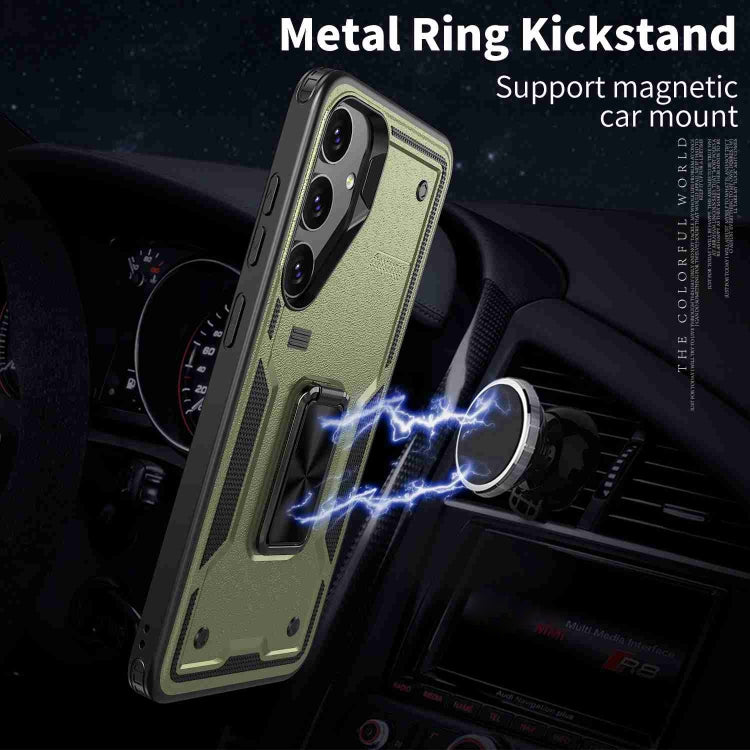 For Samsung Galaxy S24 5G Ring Holder PC Hybrid TPU Phone Case