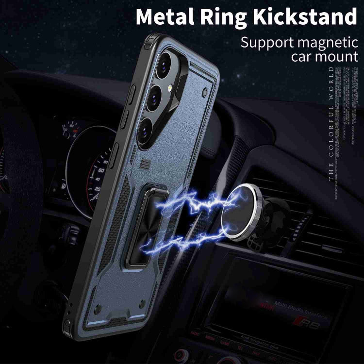 For Samsung Galaxy S25+ 5G Ring Holder PC Hybrid TPU Phone Case