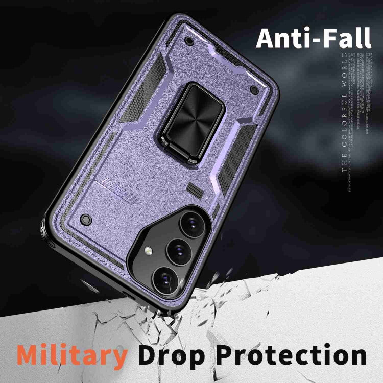 For Samsung Galaxy S25+ 5G Ring Holder PC Hybrid TPU Phone Case