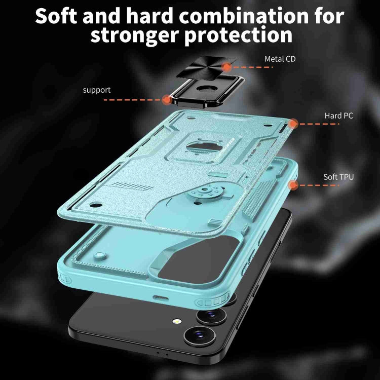 For Samsung Galaxy A55 5G Ring Holder PC Hybrid TPU Phone Case