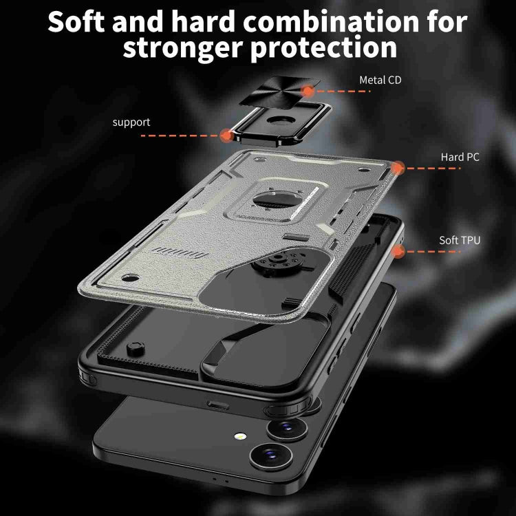 For Samsung Galaxy A55 5G Ring Holder PC Hybrid TPU Phone Case