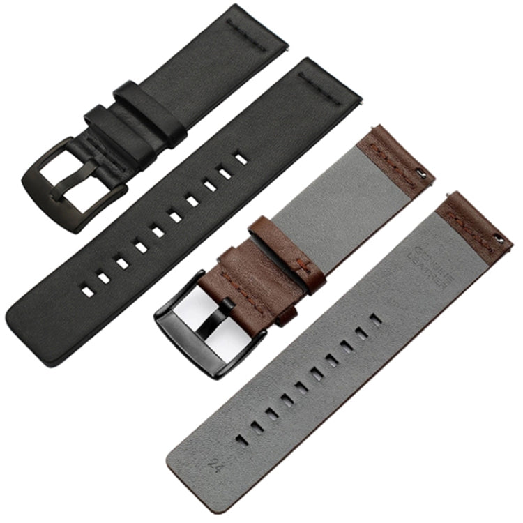 For Suunto 9 / Suunto 7 Steel Buckle 24mm Genuine Leather Watch Band
