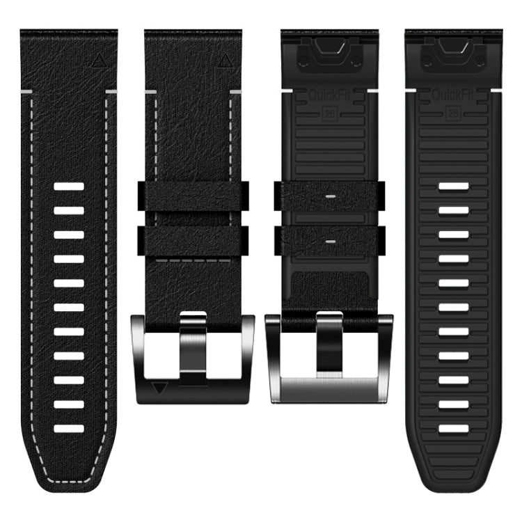 For Garmin 22mm Silicone Leather Quick Release Watch Band