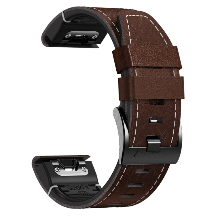 For Garmin 22mm Silicone Leather Quick Release Watch Band