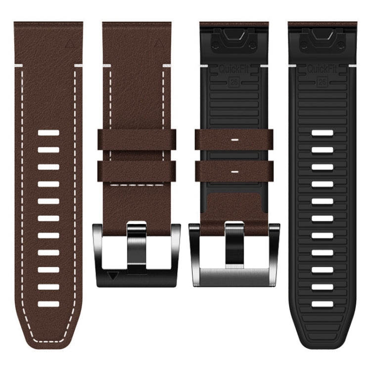 For Garmin 22mm Silicone Leather Quick Release Watch Band