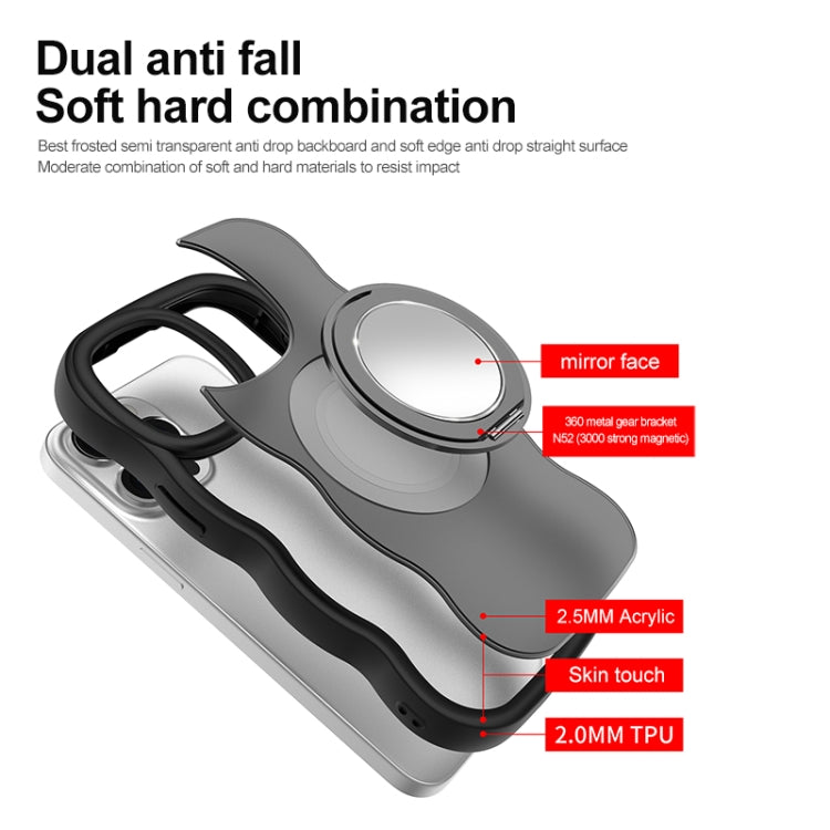 For iPhone 16 Mirror Holder MagSafe Phone Case
