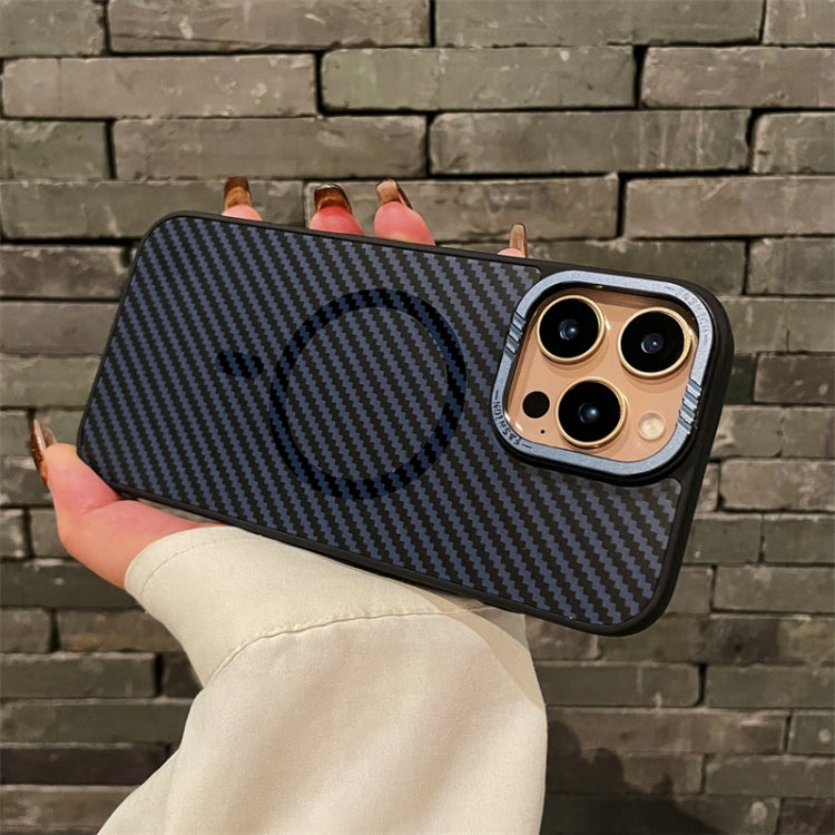 For iPhone 14 Pro Carbon Fiber MagSafe Magnetic Phone Case - Black