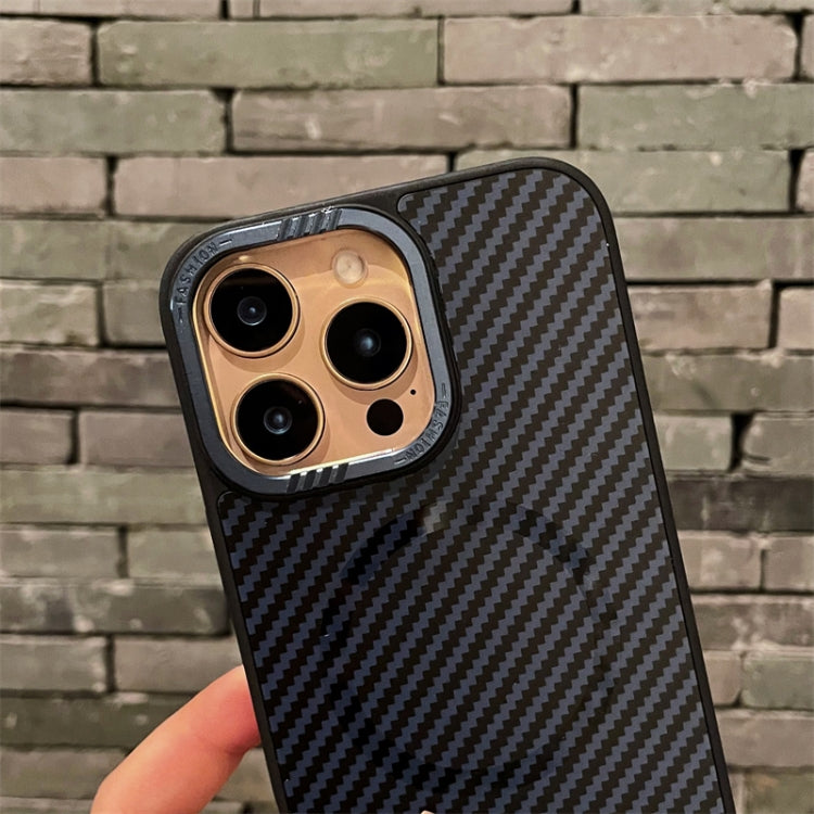 For iPhone 15 Pro Carbon Fiber MagSafe Magnetic Phone Case - Black
