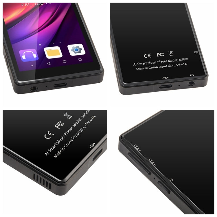 UNIWA MP009 4.0 inch IPS Screen Android 8.1 AI Smart Music Player Mini Tablet PC 2GB+16GB - Black