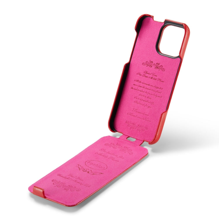 For iPhone 16 Pro Max Fierre Shann 64 Texture Vertical Flip PU Leather Phone Case
