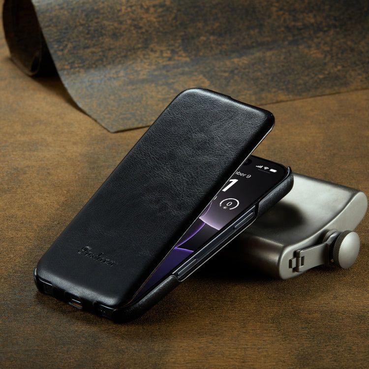 For iPhone 16 Pro Max Fierre Shann 64 Texture Vertical Flip PU Leather Phone Case
