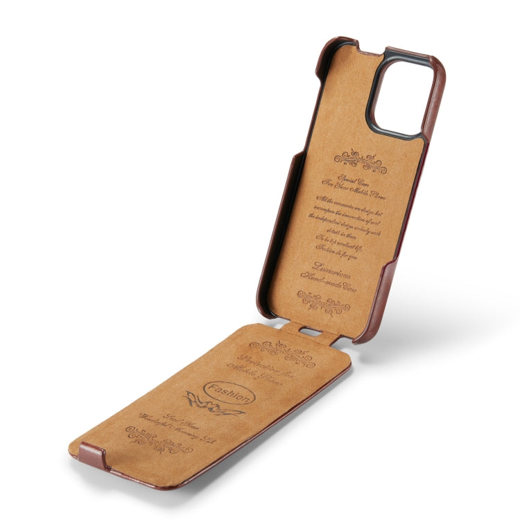 For iPhone 16 Pro Max Fierre Shann 64 Texture Vertical Flip PU Leather Phone Case