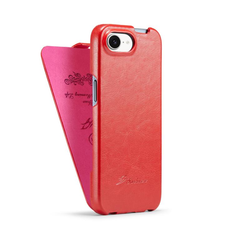 For iPhone 17e / 16e Fierre Shann 64 Texture Vertical Flip PU Leather Phone Case