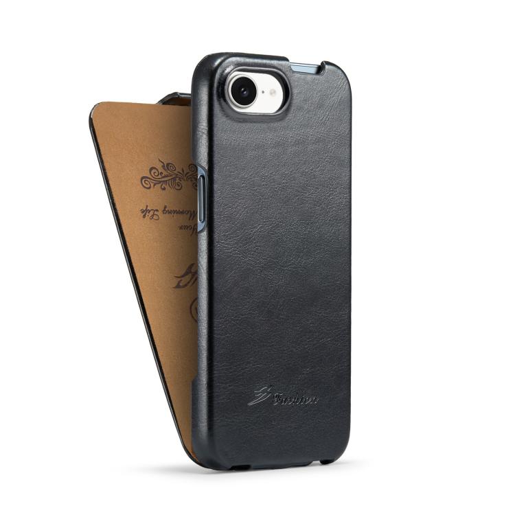 For iPhone 17e / 16e Fierre Shann 64 Texture Vertical Flip PU Leather Phone Case