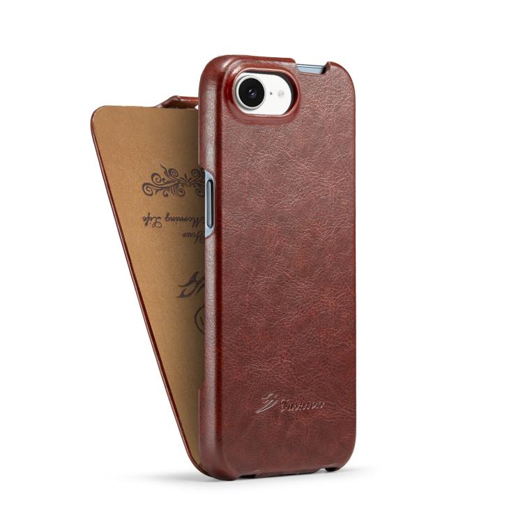 For iPhone 17e / 16e Fierre Shann 64 Texture Vertical Flip PU Leather Phone Case