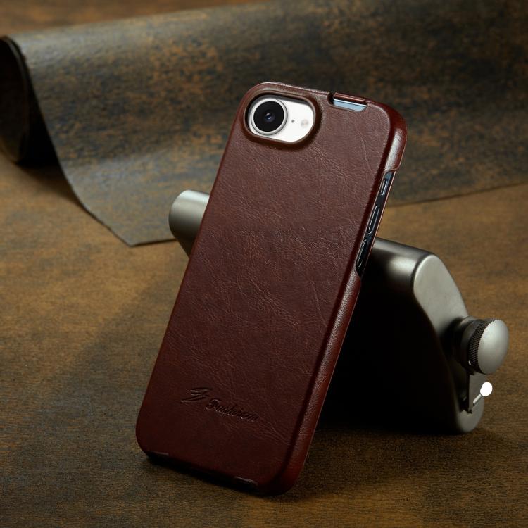 For iPhone 17e / 16e Fierre Shann 64 Texture Vertical Flip PU Leather Phone Case