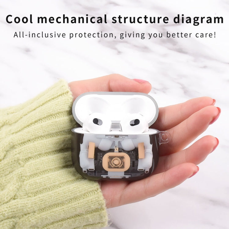 For AirPods 4 Mechanical Structure Earbuds Box Protective Case - Transparent