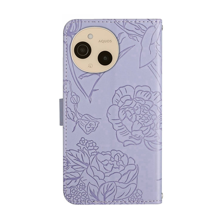 For Sharp Aquos sense9 Skin Feel Butterfly Embossed Flip Leather Phone Case