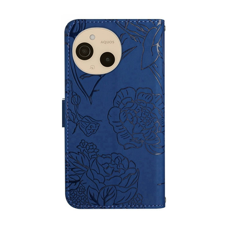 For Sharp Aquos sense9 Skin Feel Butterfly Embossed Flip Leather Phone Case